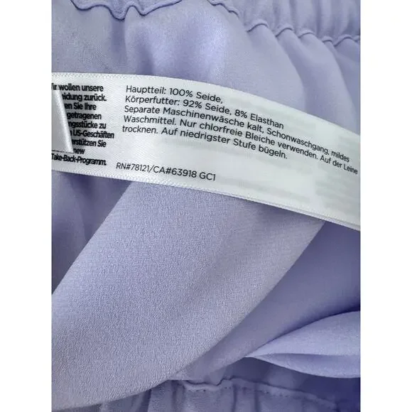 EILEEN FISHER Women Silk Georgette Crepe Wide Leg Pull On Pant Purple Size XL - Picture 8 of 10